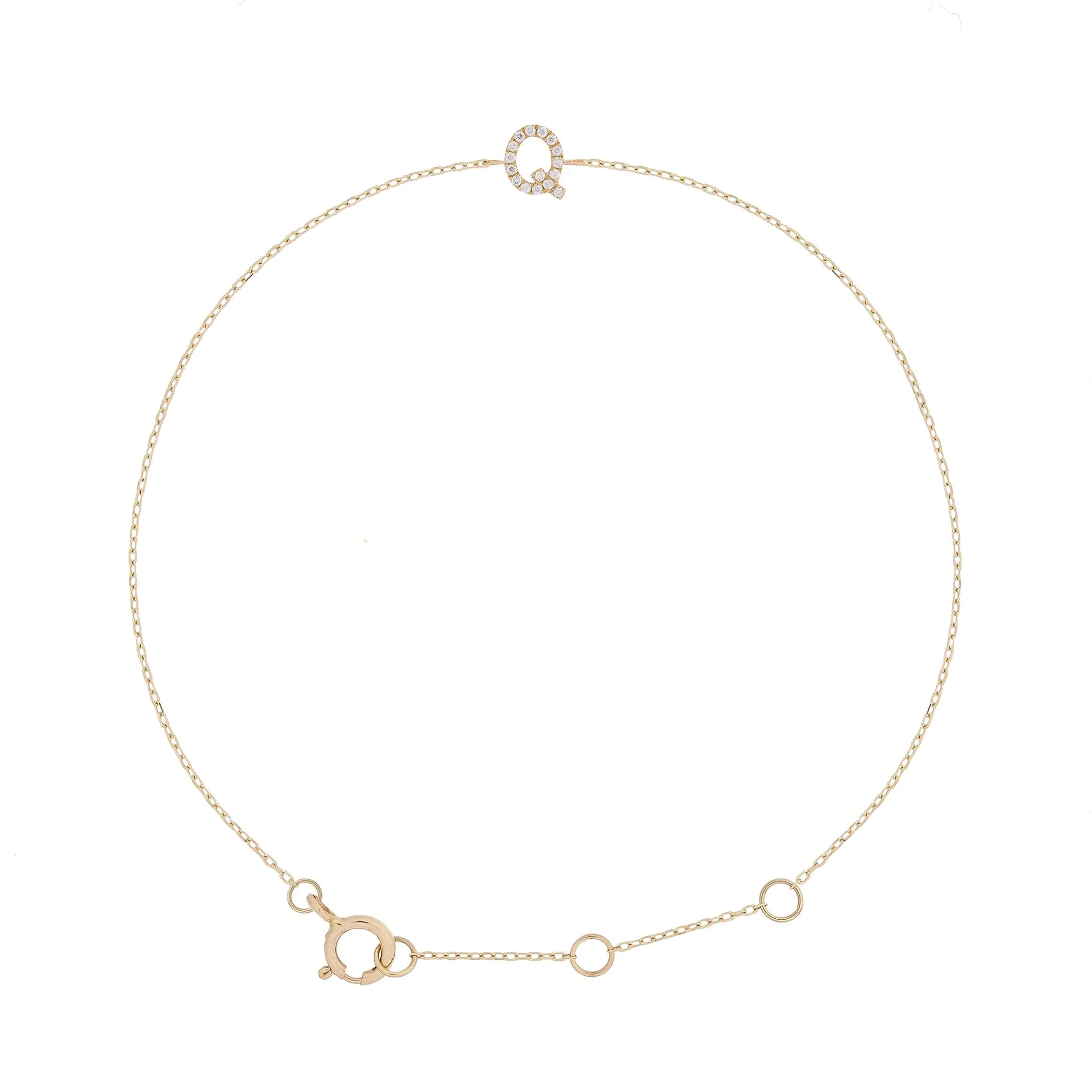 Pavé Initial Moissanite Bracelet | 9k Solid Gold - Image 24