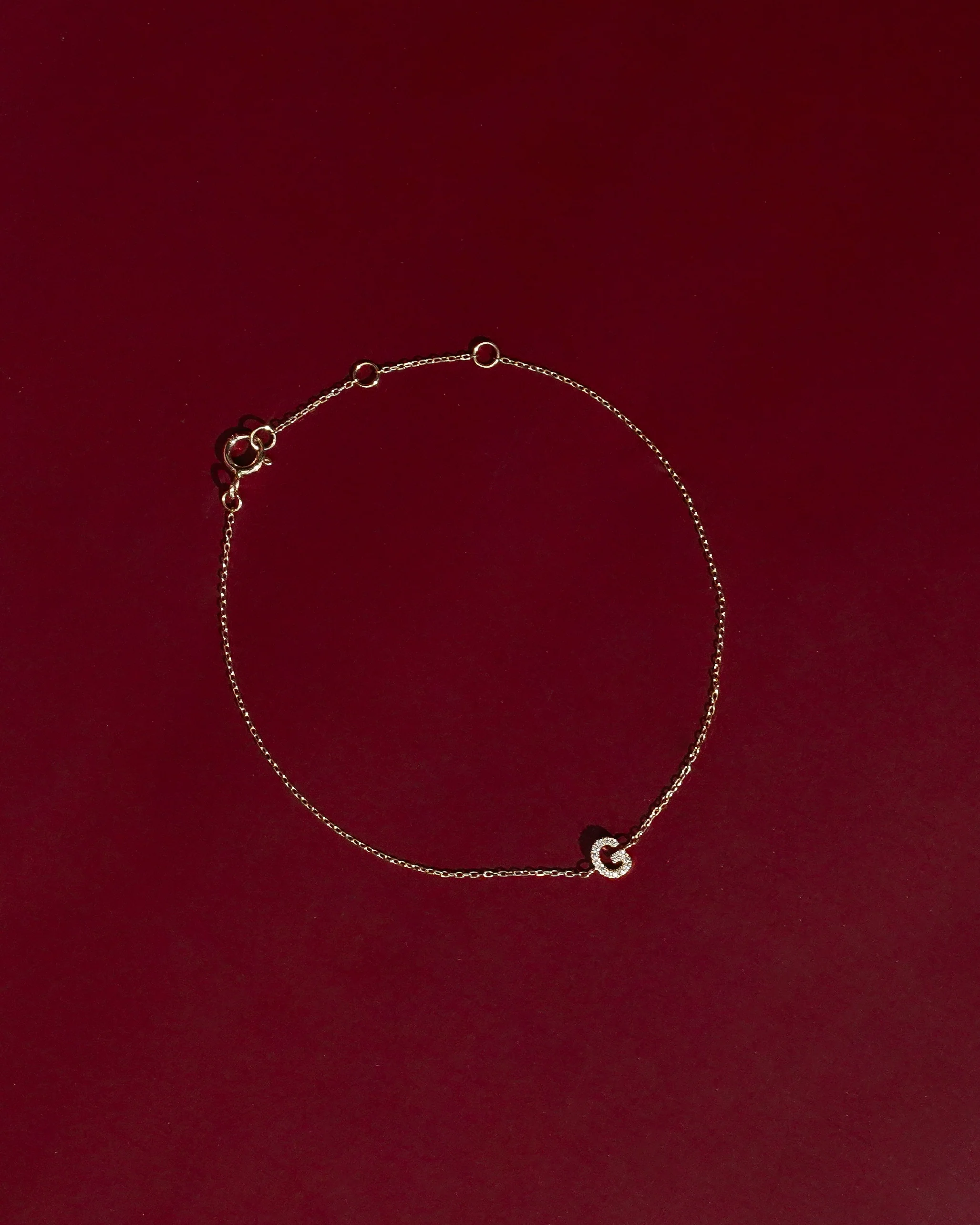 Pavé Initial Moissanite Bracelet | 9k Solid Gold - Image 5