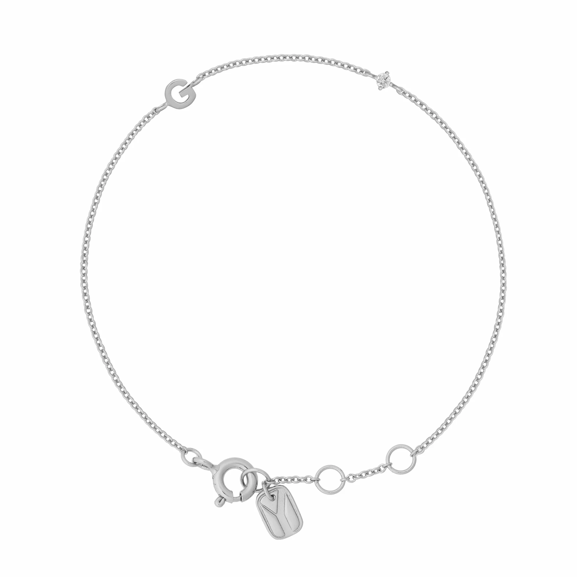 Petite Initial Bracelet Sterling Silver - Image 17