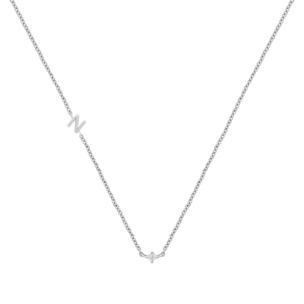 Petite Initial Necklace Sterling Silver - Image 20