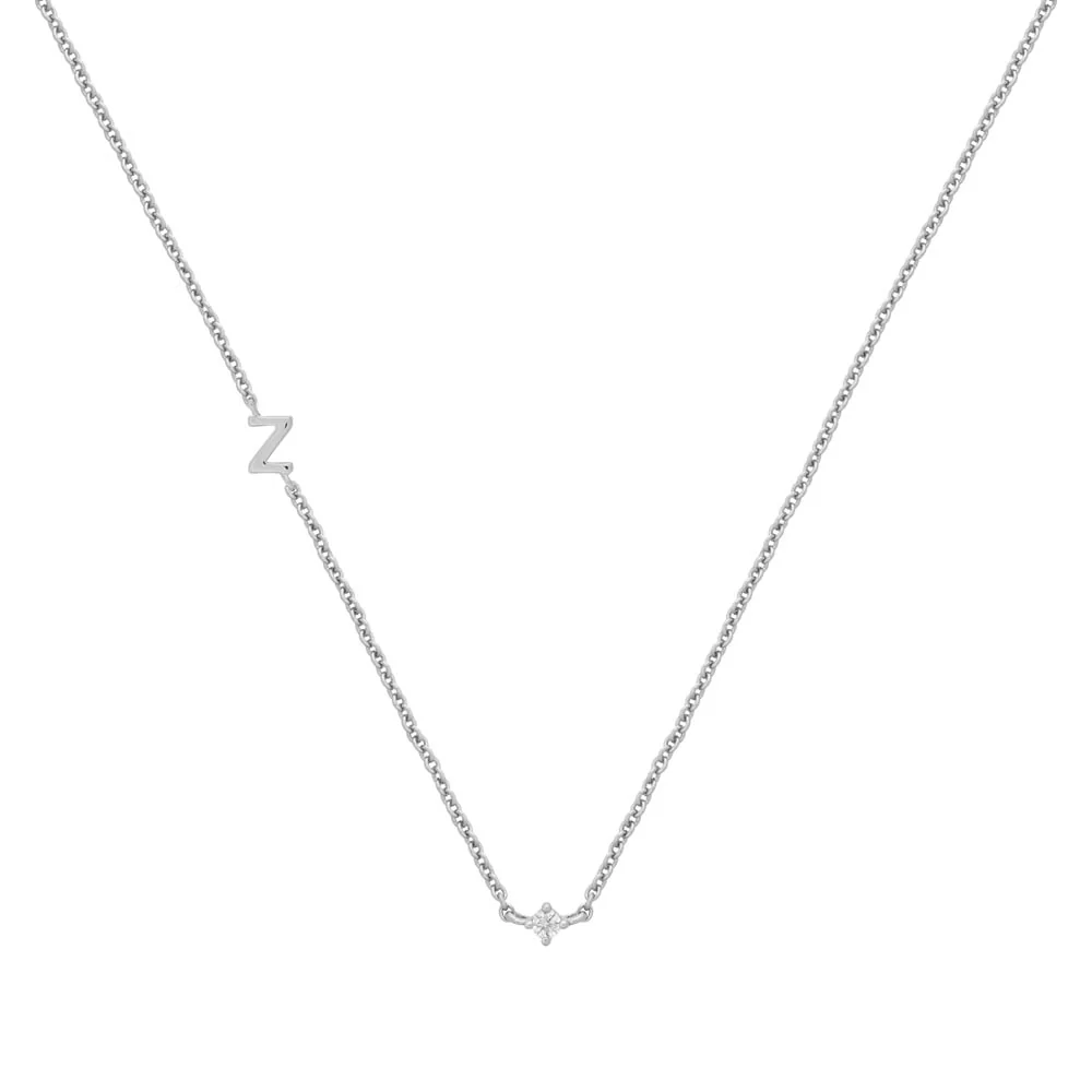 Petite Initial Necklace Sterling Silver - Image 32