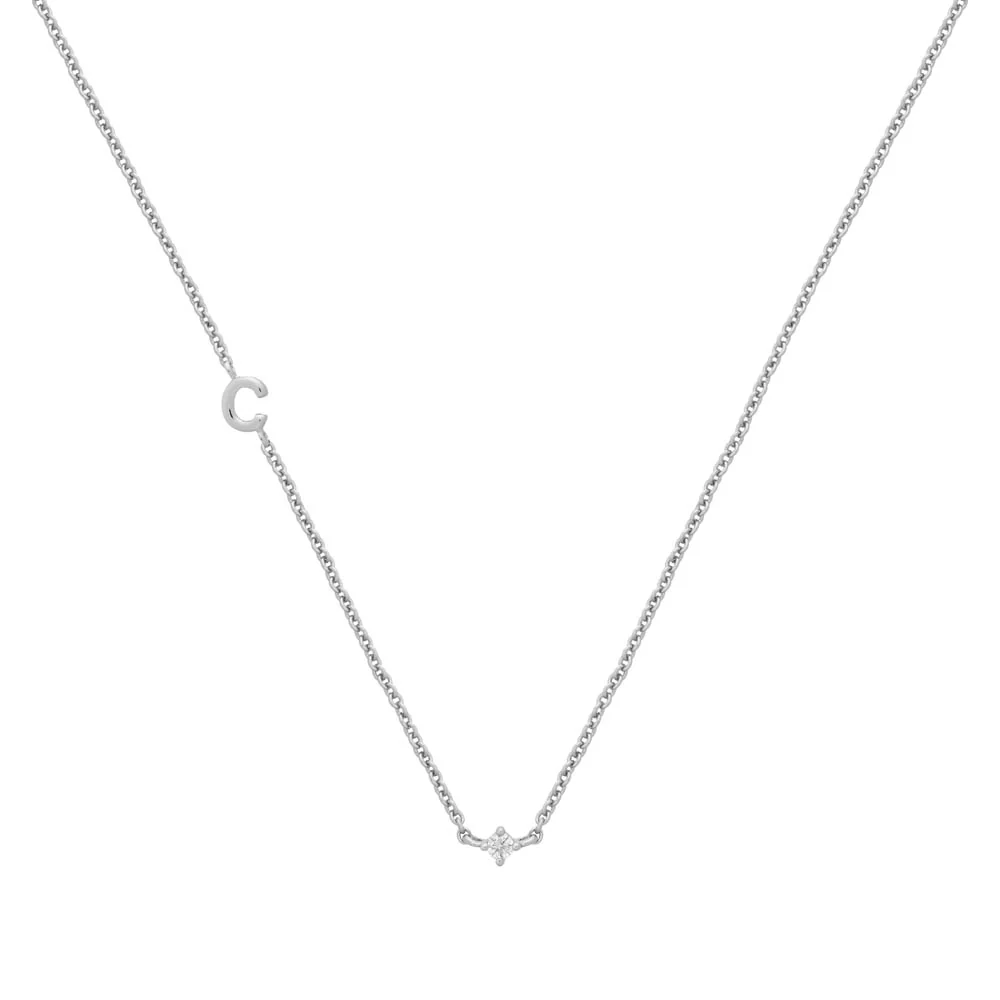 Petite Initial Necklace Sterling Silver - Image 9