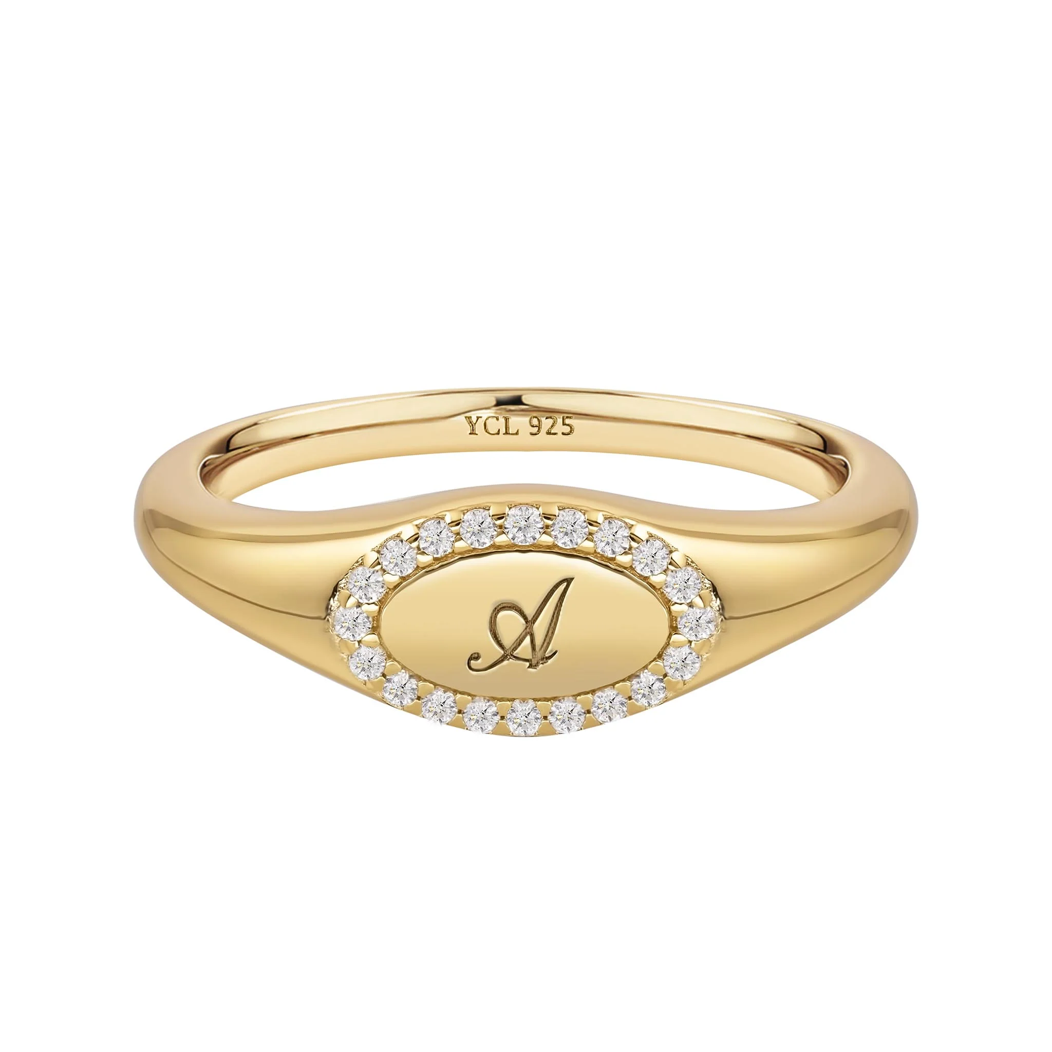 Pinky Initial Signet Ring - Image 16